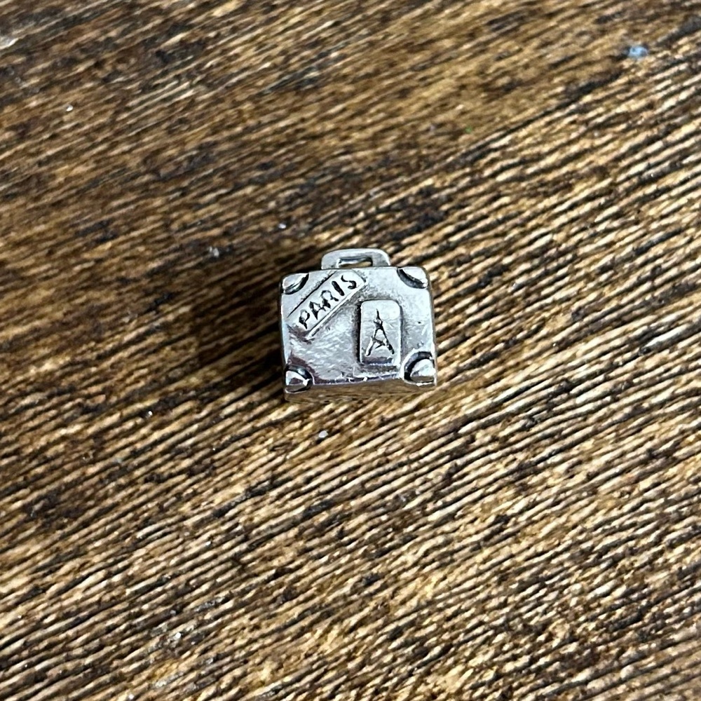 Pandora Retired Sterling Silver Paris Suitcase Charm #790362